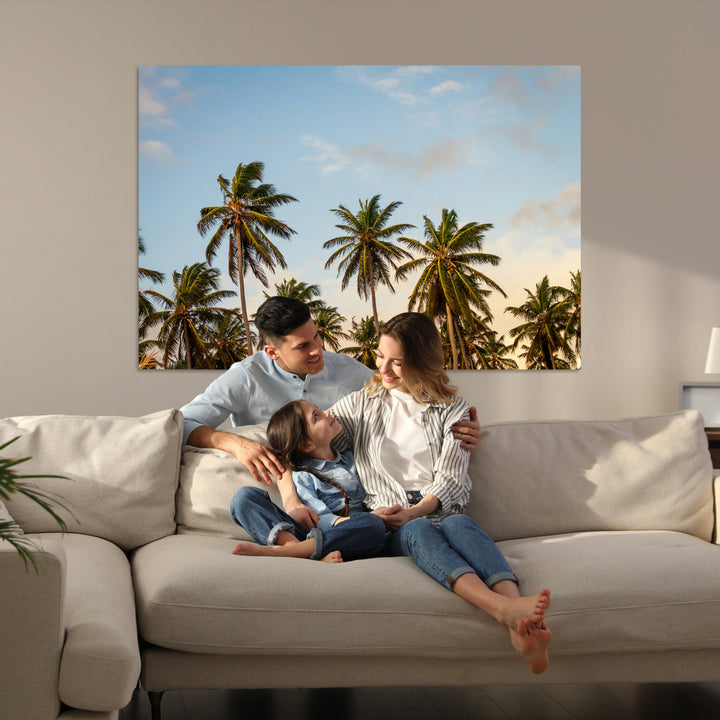 Palms Wall Art Canvas Print, Framed Tropical Art Picture Print, Coastal Perfect Coastal Decor Artwork