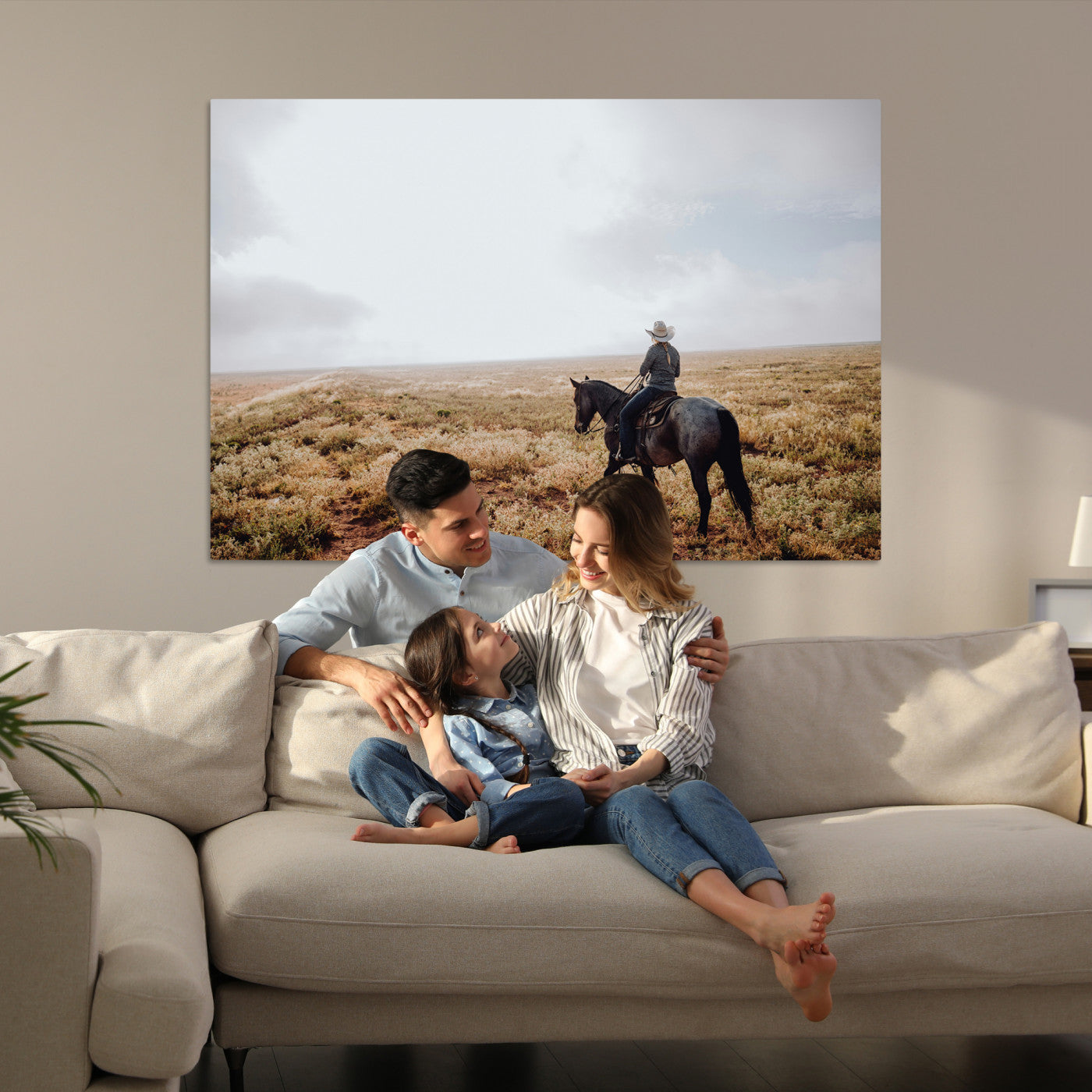Cowboy Wall Art Wall Art Canvas Print, Framed Western Canvas Art Picture Print, Rustic Ranch Scene Perfect Rustic Western Decor Artwork