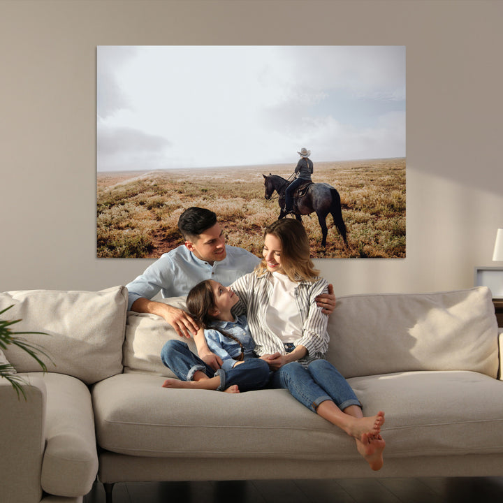Cowboy Wall Art Wall Art Canvas Print, Framed Western Canvas Art Picture Print, Rustic Ranch Scene Perfect Rustic Western Decor Artwork