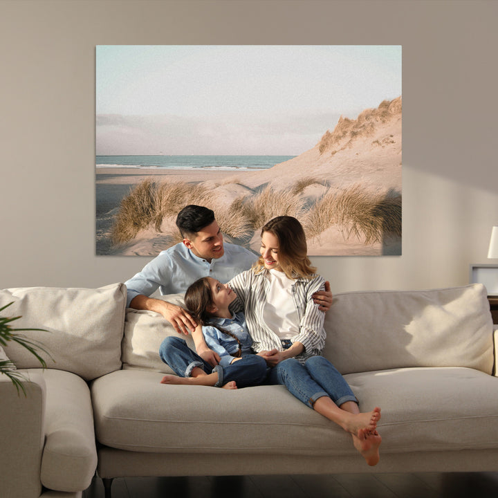 Minimalist Seascape Wall Art Canvas Print, Framed Neutral Beach Print Art Picture Print, Sand Dune Photography Perfect Scandinavian Coastal