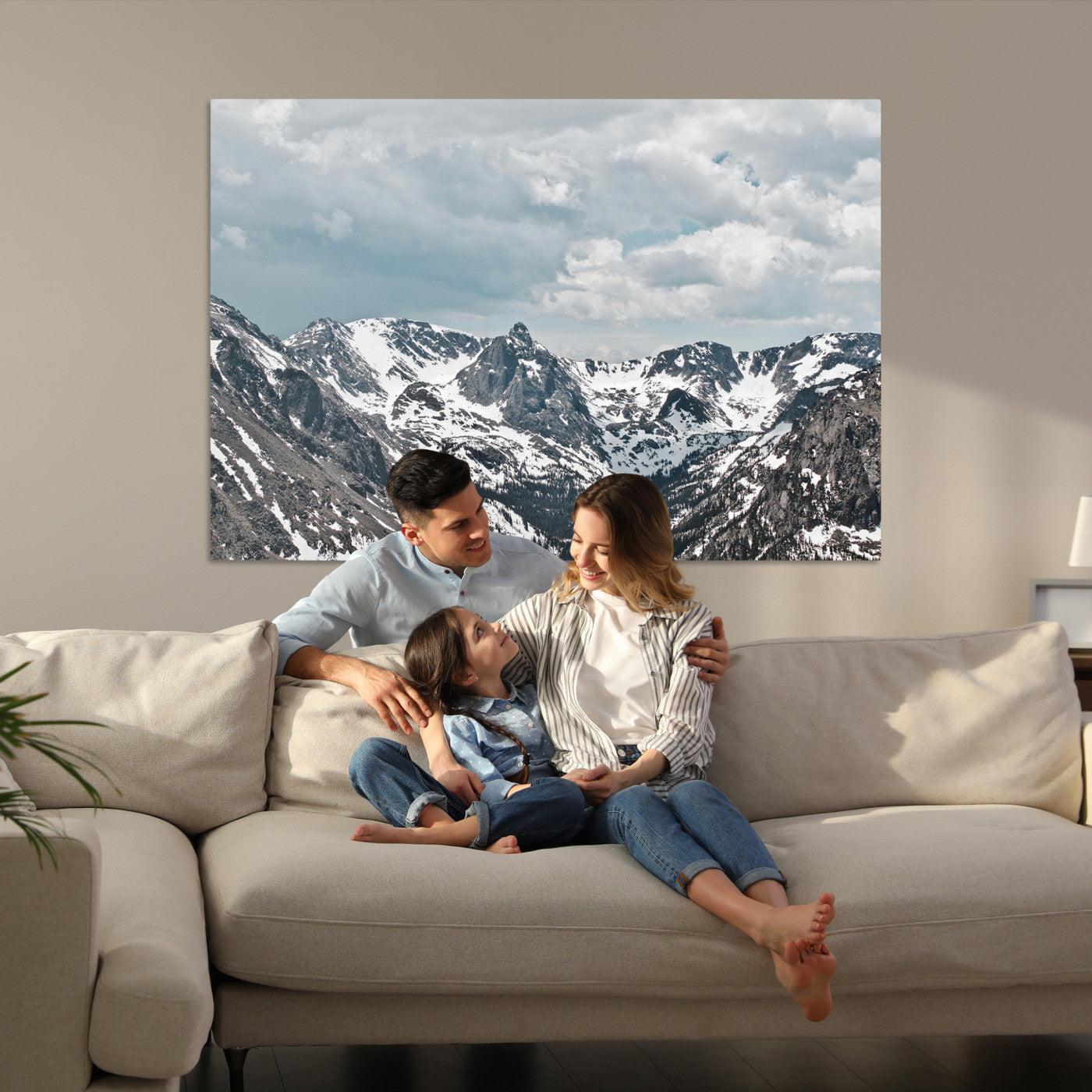 Snowy Peaks Wall Art Canvas Print - Framed Alpine Wilderness Art, Alpine Wall Art Canvas, Mountain Escape Perfect Winter Serenity Decor