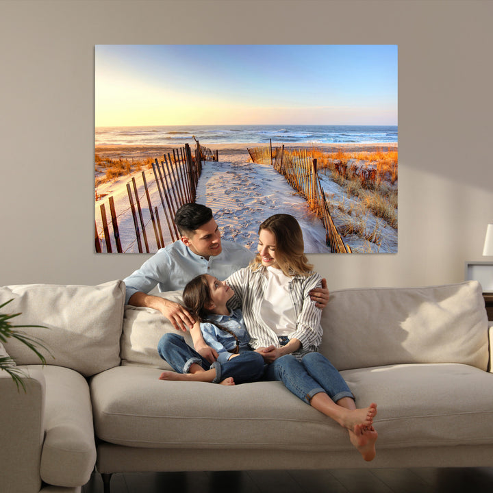 Ocean Sunset Wall Art Wall Art Canvas Print, Framed Nautical Photography Art Picture Print, Summer Beach House Decor Perfect Coastal