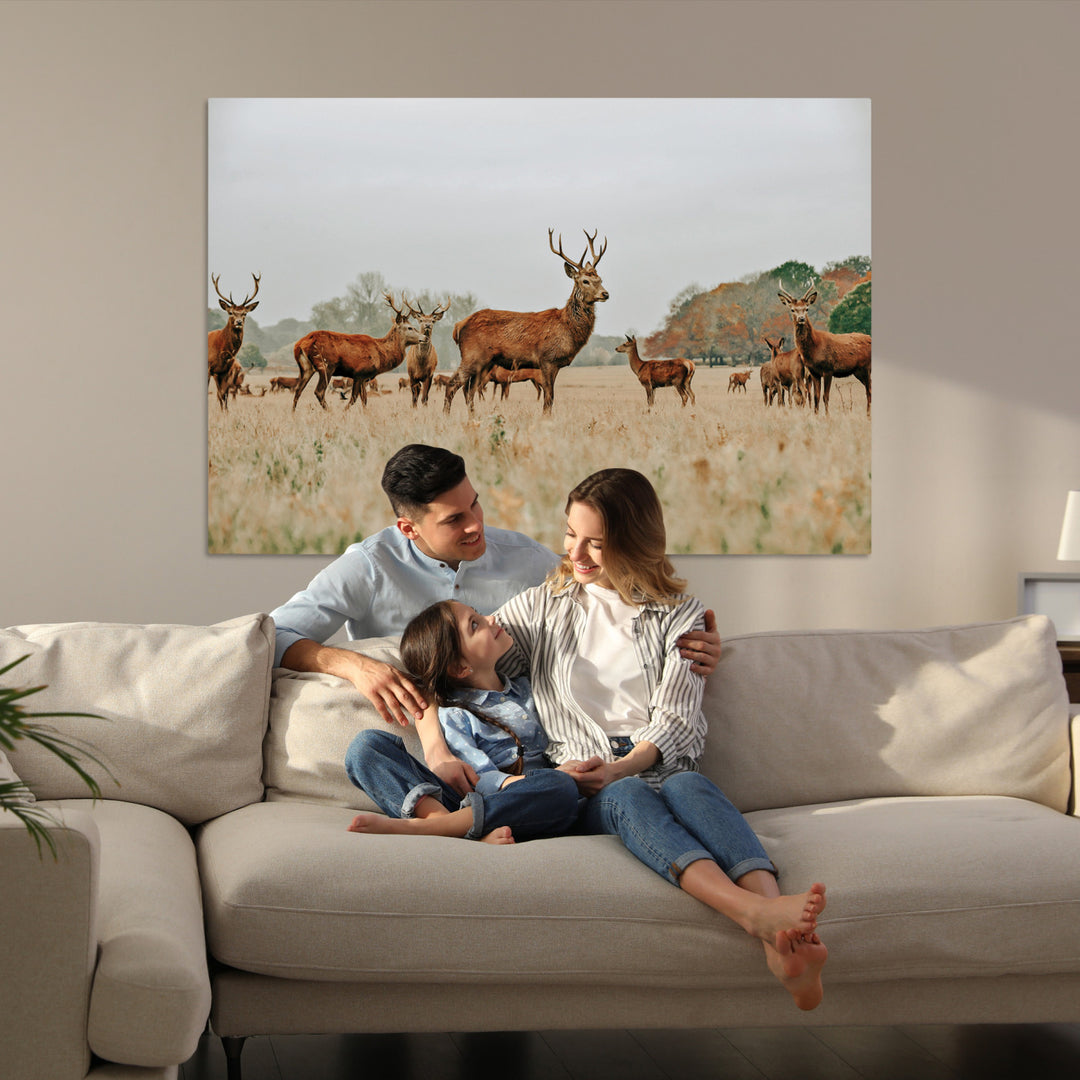 Rustic Deer Print Wall Art Canvas Print