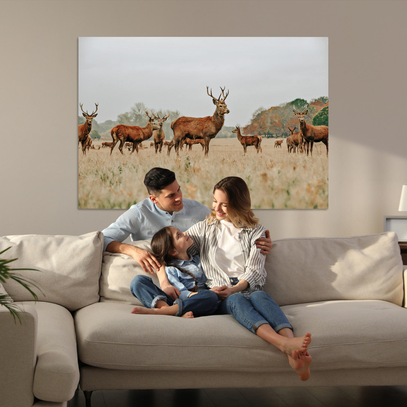 Rustic Deer Print Wall Art Canvas Print