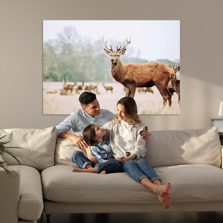 Rustic Nature Print Wall Art Canvas Print, Framed Deer Canvas Wall Art Art Picture Print, Nordic Animal Art Perfect Rustic Nature Decor