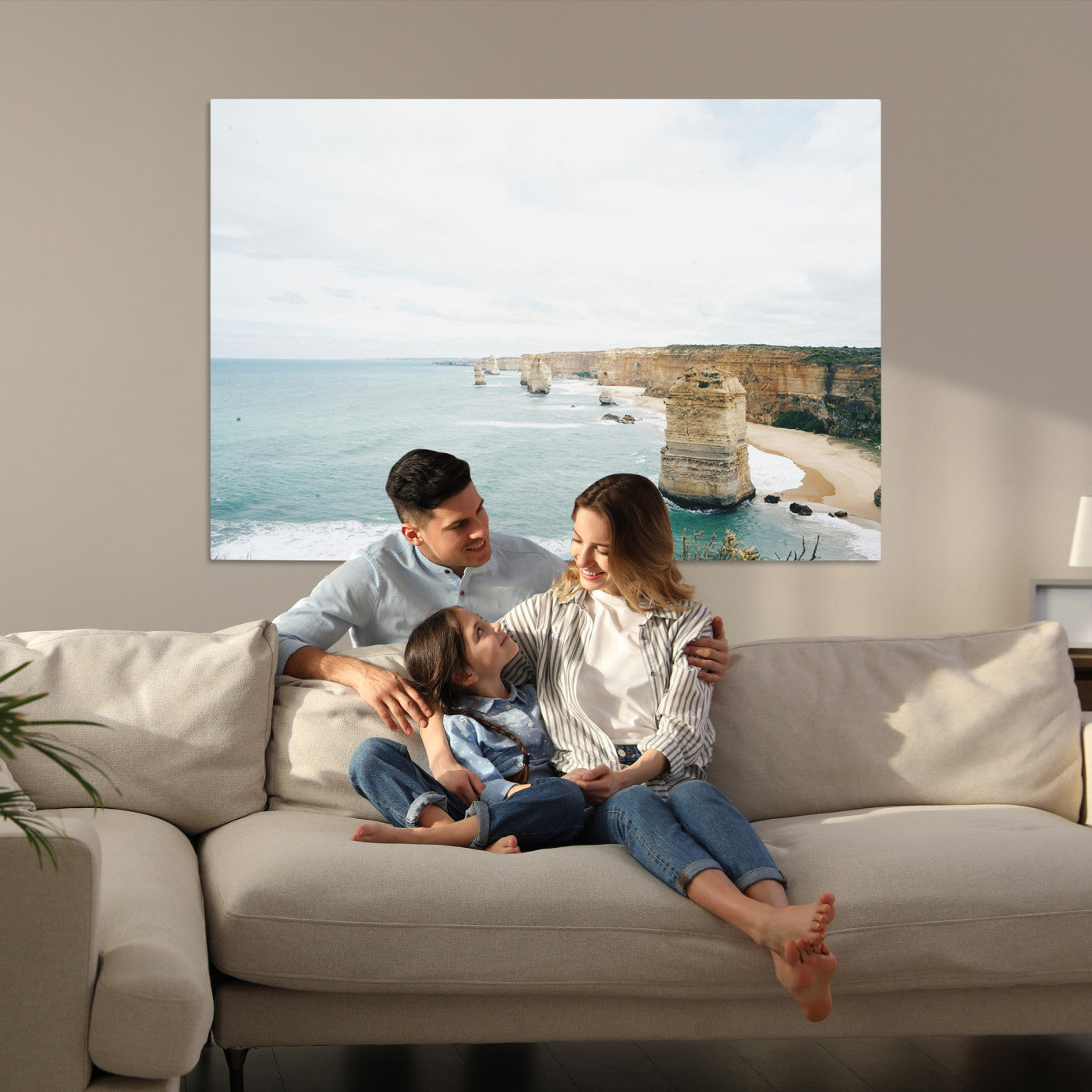 70095633-MGV-CV-36X24-Twelve Apostles Wall Art Canvas Print, Framed Coastal Cliffs Art Picture Print, Rugged Rock Formations Perfect Minimalist Coastal Decor