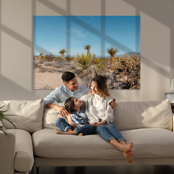 Joshua Tree Wall Art Canvas Print, Desert Landscape Print, Framed Warm Earth Tones Art Print, Large California Southwest Printing