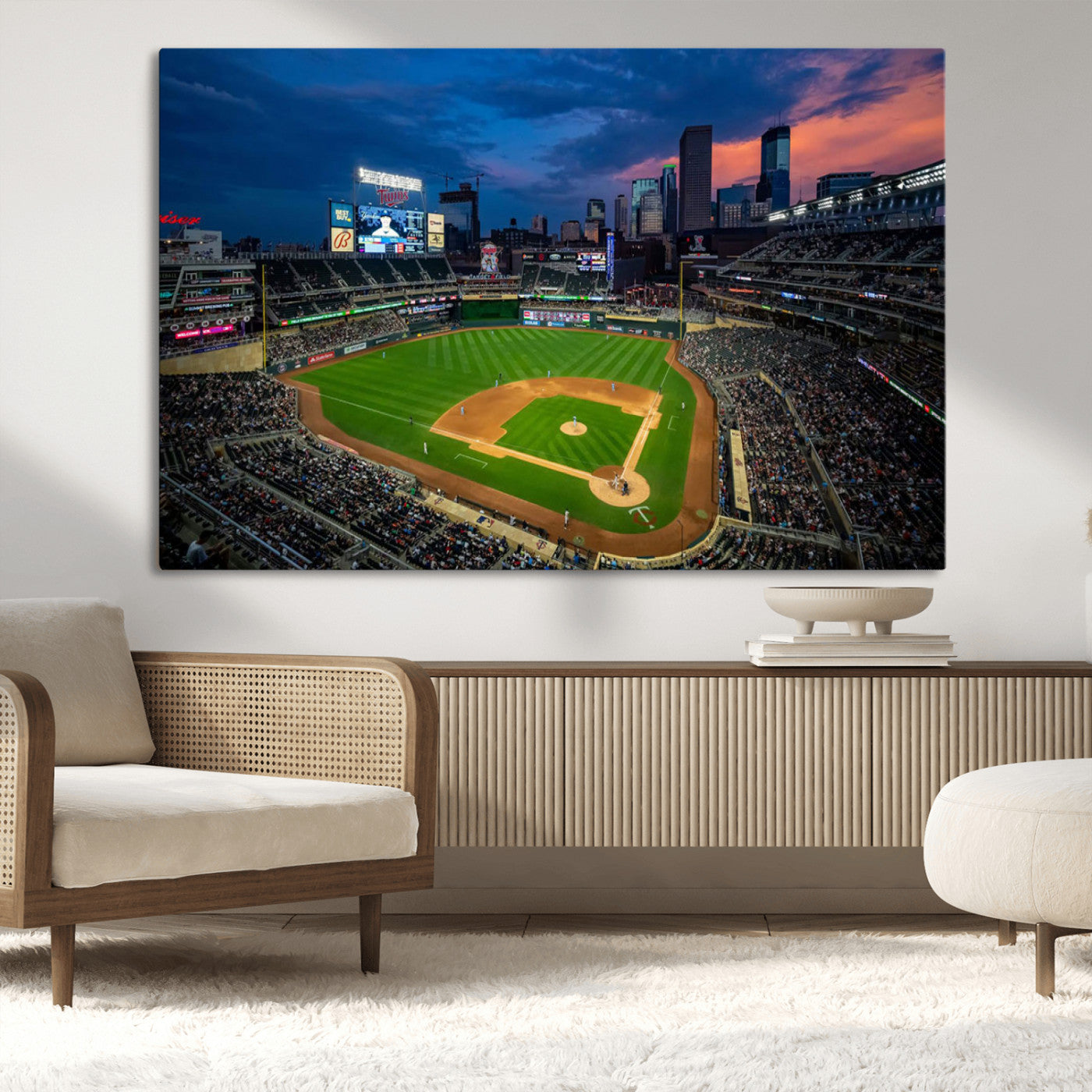Target Field Wall Art Canvas Print, Baseball Stadium Print, Minneapolis Major League Baseball's Minnesota Twins