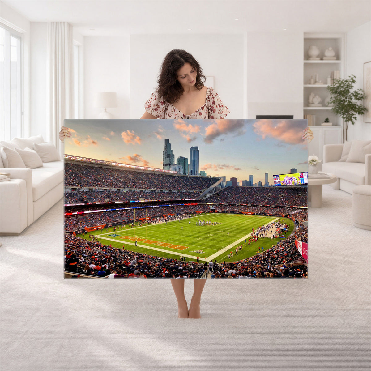 55377093-PAN-FL-20X10 - Chicago Bears Soldiers Field Wall Art Canvas Print, Man Cave Wall Decor
