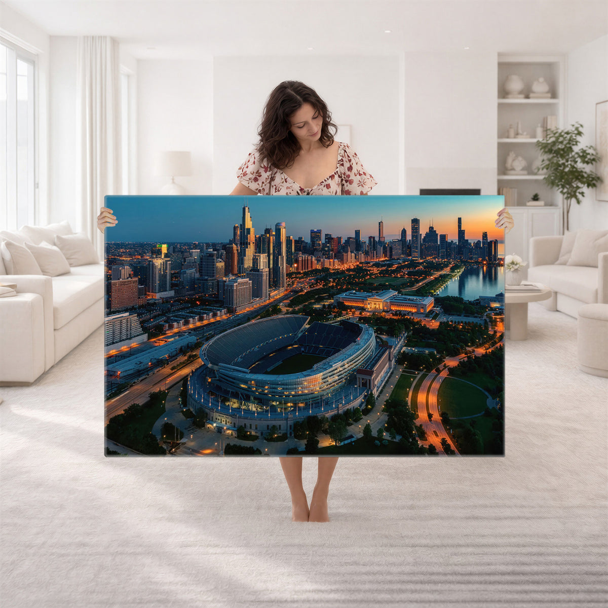 36690345-MGV-CV-36X24 - Chicago Bears Soldiers Field Wall Art Canvas Print