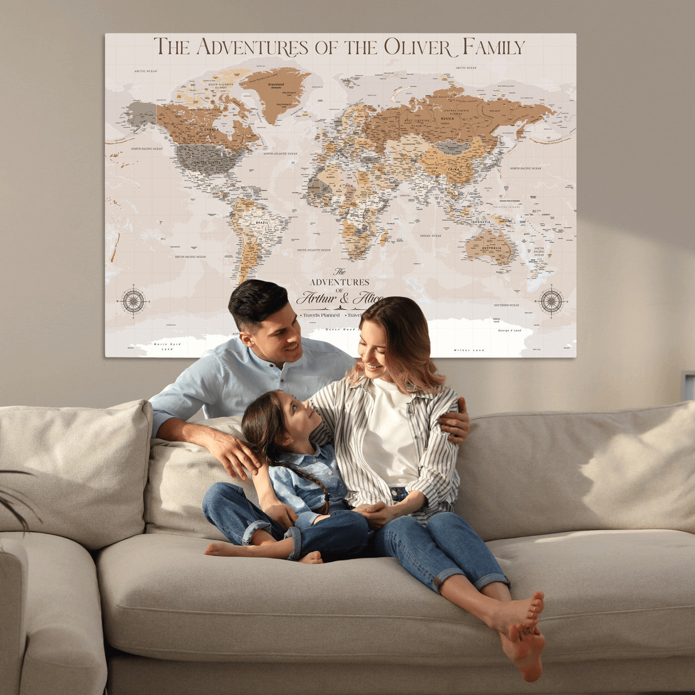 43101120-MGV-CV-36X24-World Travel Map with Pins – Push Pin Maps of Where I've Been, Framed Wall Map for Travel Memories, Old Style Decorative World Map - H10