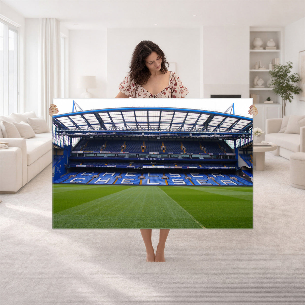 38616413CHELSA-MGV-CV-36X24 - Stamford Bridge Chelsea Football Stadium Canvas Wall Art
