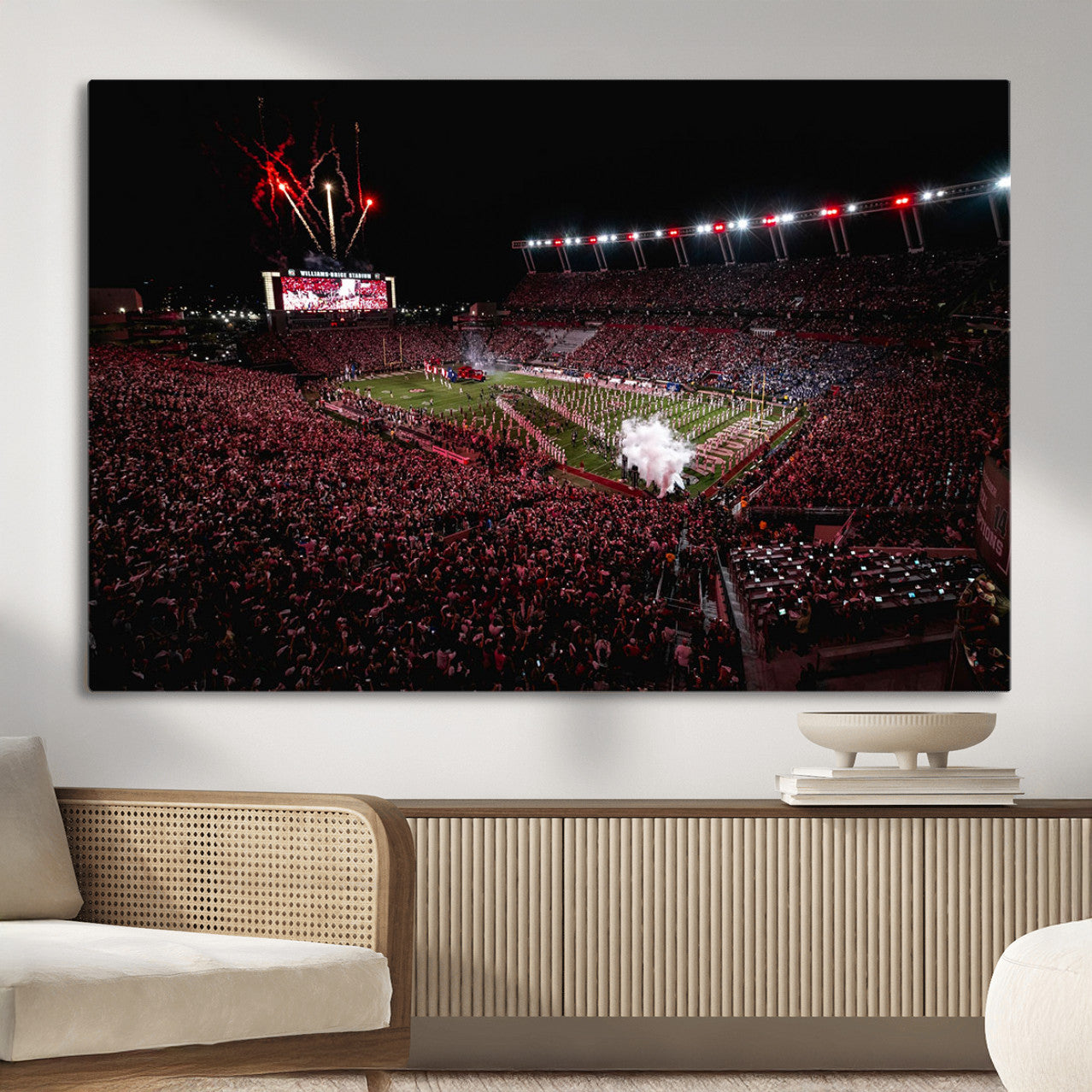 60690191-MGV-CV-36X24 - William Brice Stadium Wall Art Print – Baseball Game Room Artwork Print for Basement Dorm, Home, Office