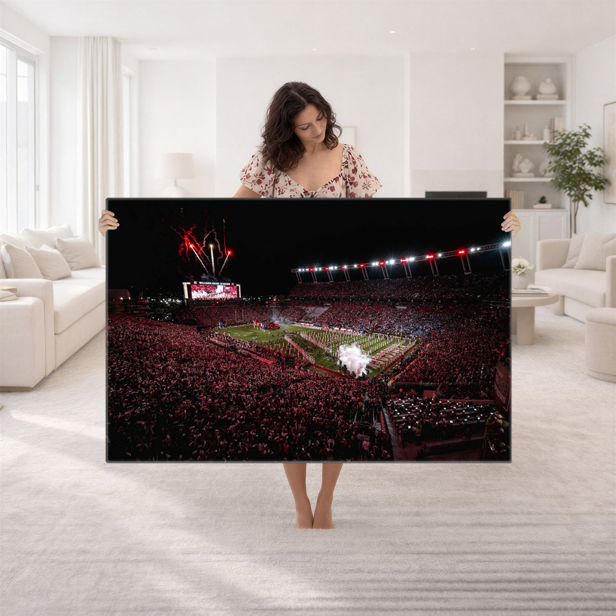 60690191-MGV-CV-36X24 - William Brice Stadium Wall Art Print, Baseball Game Room