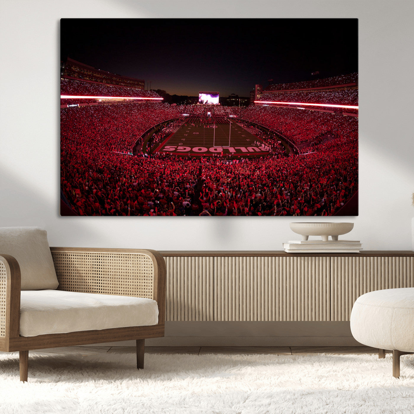 Dooley Stadium Wall Art Print, Sports Arena Canvas Wall Art, Dooley Field at Sanford Stadium Canvas Print, Modern Athletic Field Art Printing