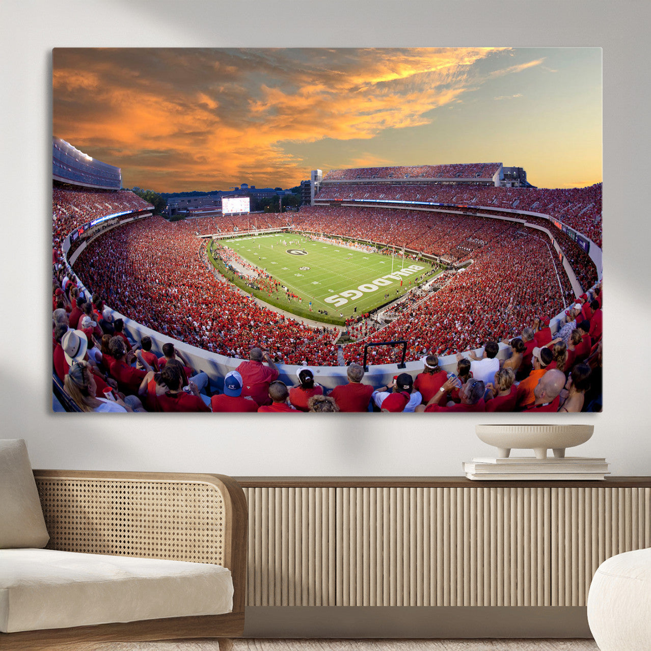 73680988-MGV-CV-36X24 - Dooley Stadium Wall Art, Sports Arena Canvas Print, Dooley Field Sanford Stadium Artwork for Home, Office