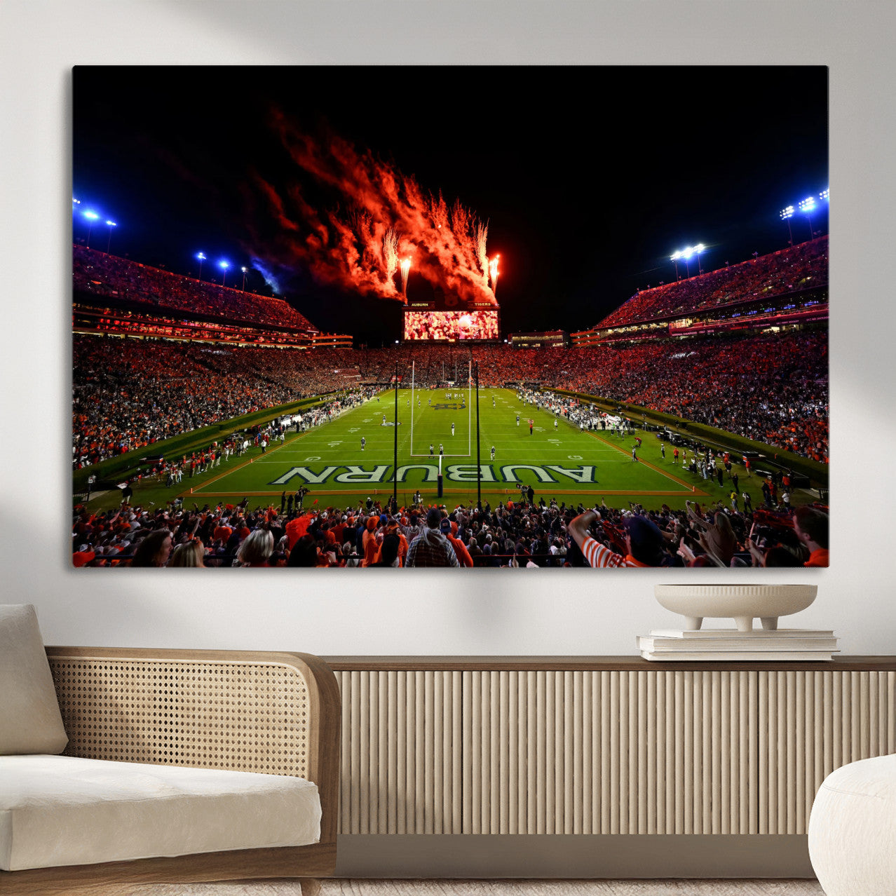 59046876-MGV-CV-36X24-Jordan-Hare Stadium Wall Art Canvas Print, Football Stadium Aerial View, College Sports Art for Man Cave or Game Room (Copy)