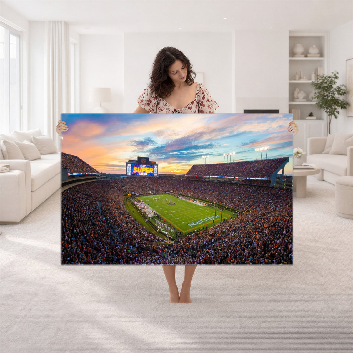 29755746-MGV-CV-36X24 - Jordan-Hare Stadium Wall Art Canvas Print, Football Stadium
