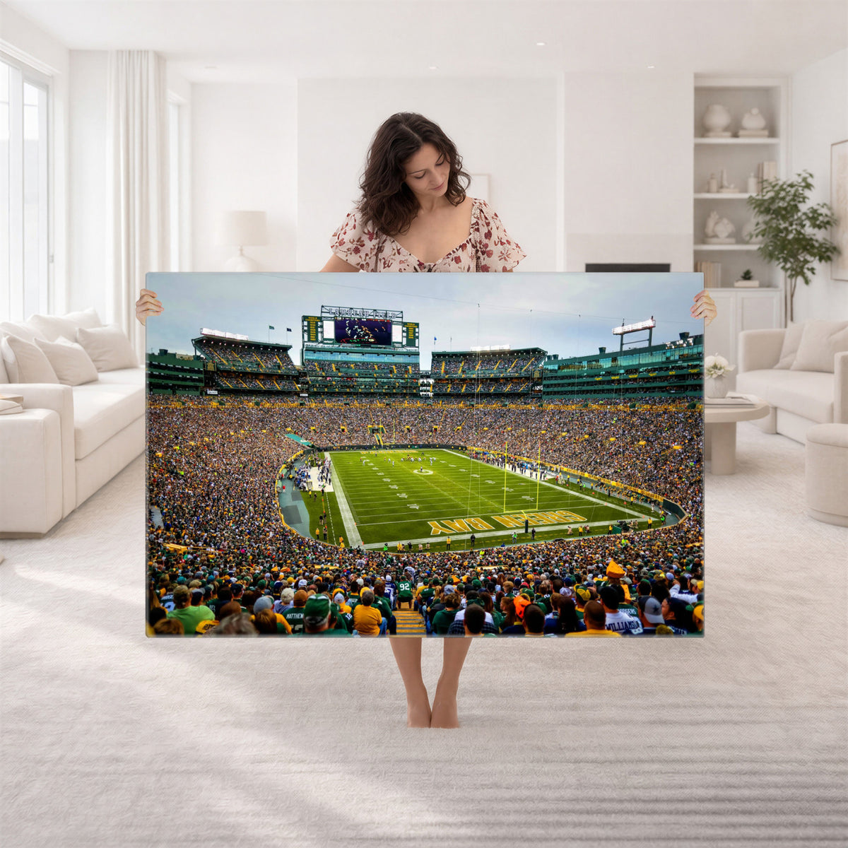 56521752-MGV-CV-36X24 - Green Bay Packers Stadium Wall Art Canvas Print, Lambeau Field