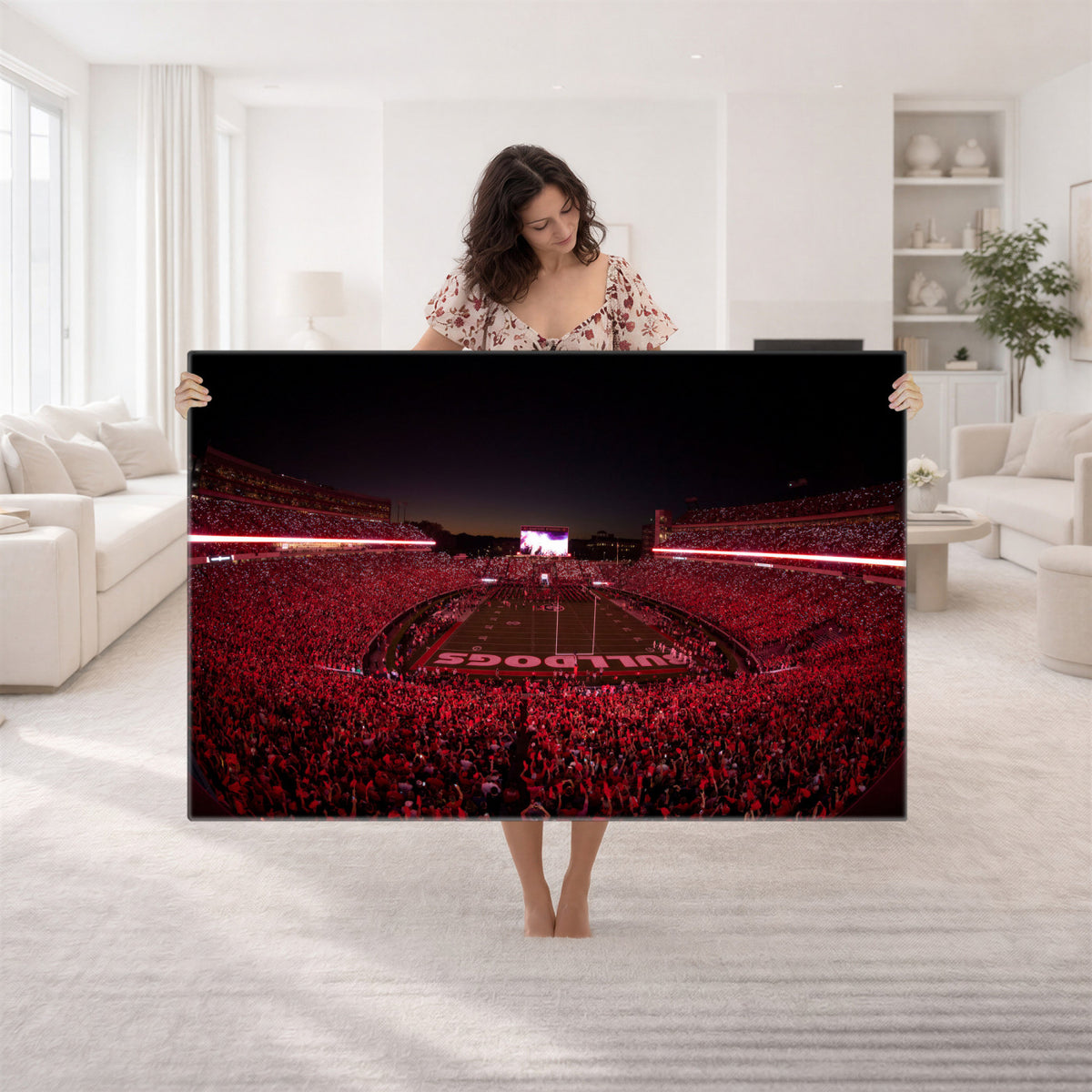 76277124-MGV-CV-36X24 - Sanford Stadium Wall Art Canvas Print – Georgia Bulldogs Football Artwork Print for Home, Office, and Sports Room Decor