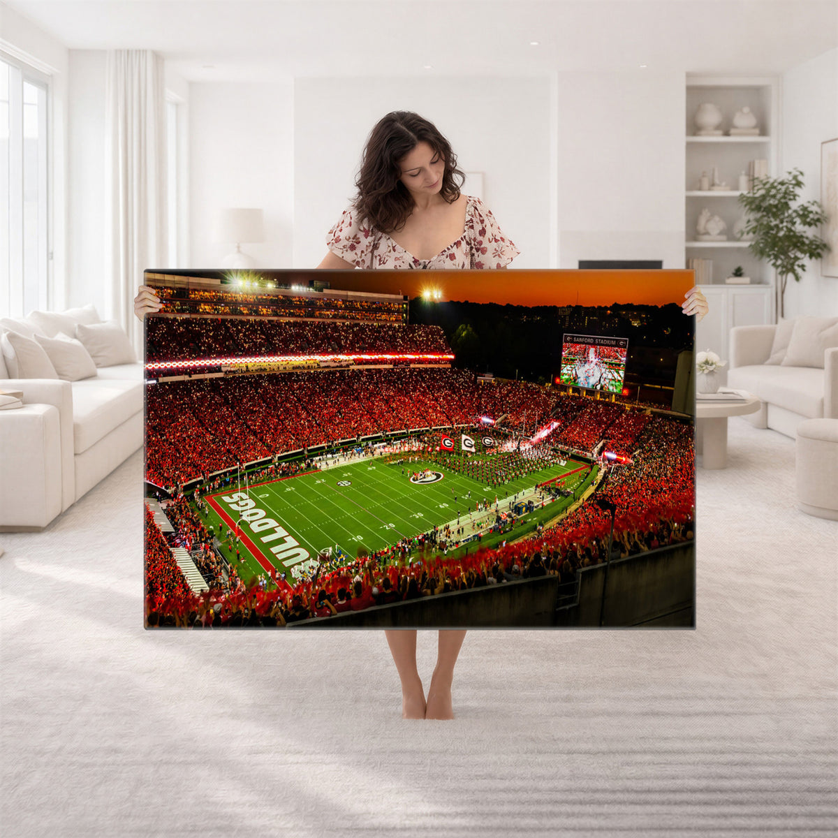 48894104-MGV-CV-36X24 - Georgia Bulldogs Stadium Wall Art Canvas Print, Sanford Stadium