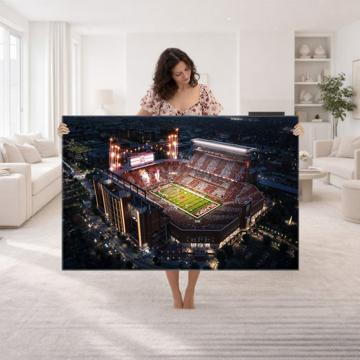 16867141-MGV-CV-36X24 - Oklahoma Memorial Stadium, Gaylord Memorial Stadium Wall Art