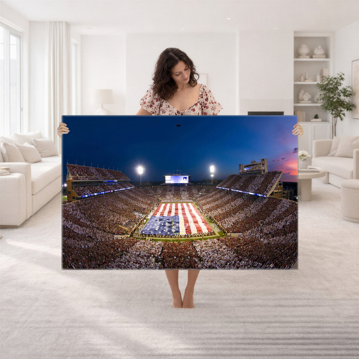 12979182-MGV-CV-36X24 - Oklahoma Sooners Memorial Stadium Wall Art Canvas Print