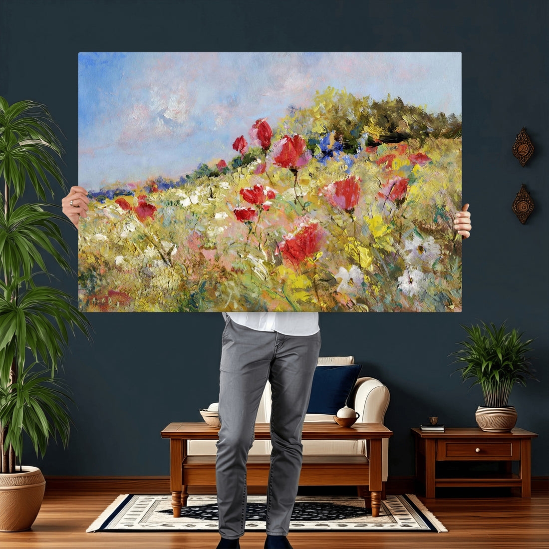 Abstract Mountain Landscape Wall Art Canvas Print | Painterly Style