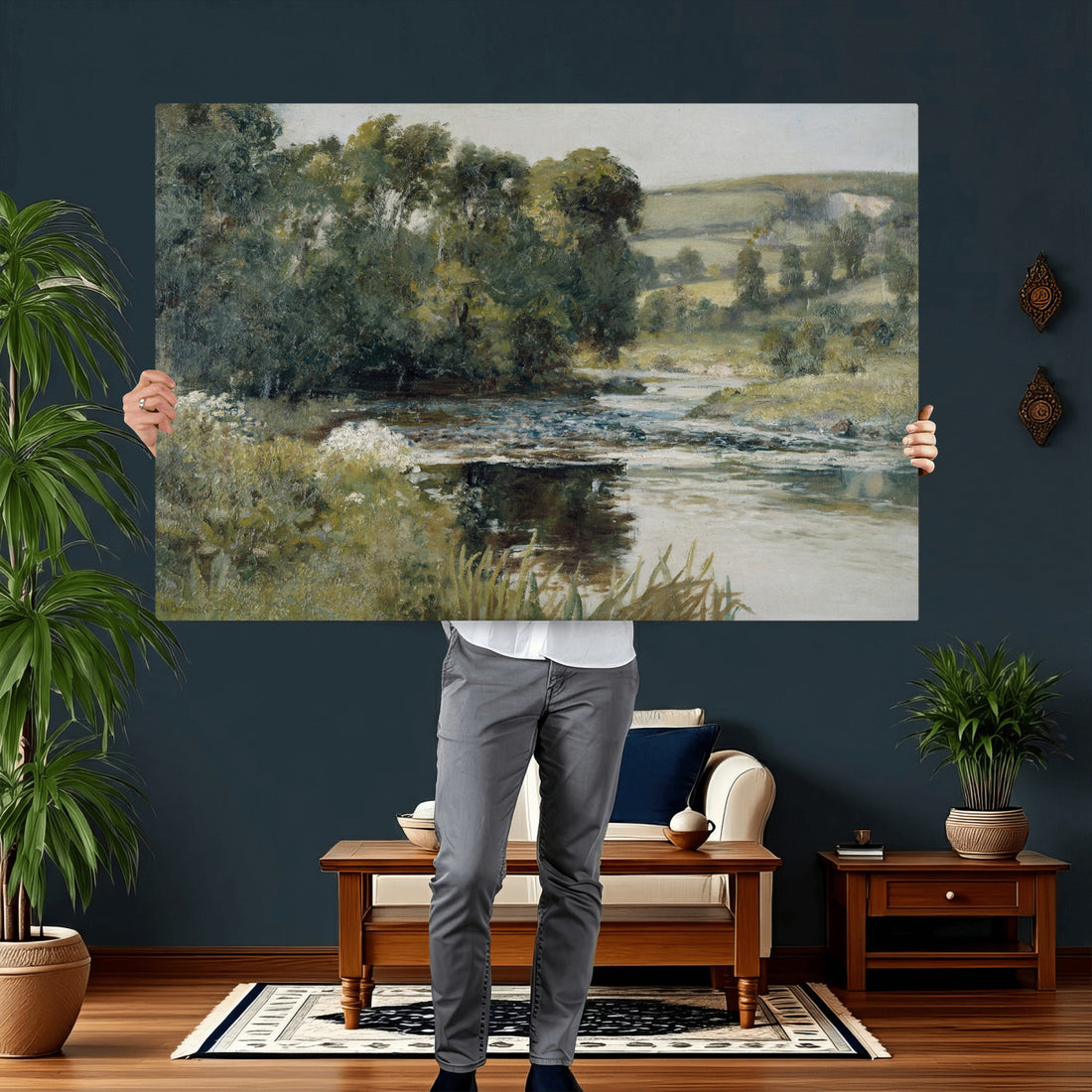Streamside by Edward Mitchell Bannister Wall Art Canvas Print