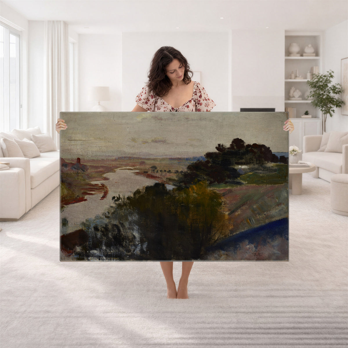 55507874-_Poster-30x20 - Jacek Malczewski Landscape at the Vistula Wall Art Canvas Print