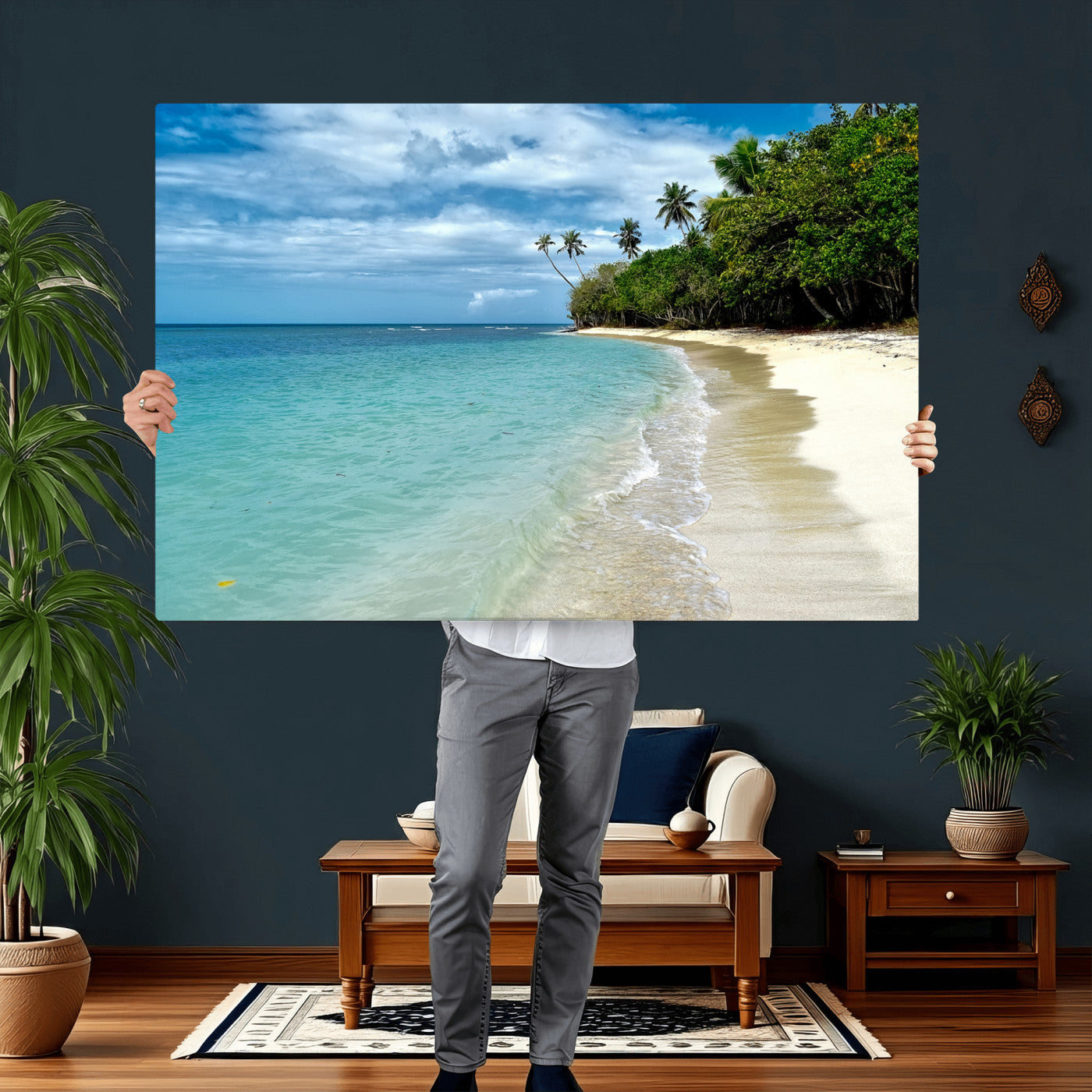 50626792-MGV-CV-36X24 - Puerto Rico Beach Paradise Wall Art – Tropical Coastal Print