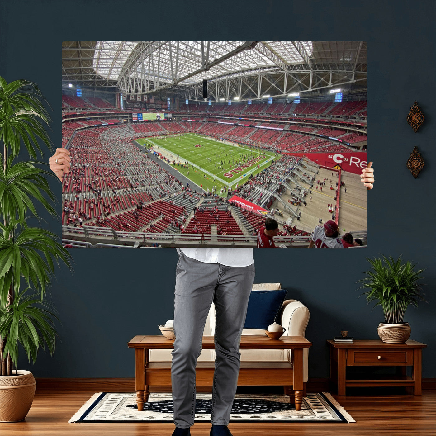 30579717-MGV-CV-36X24 - State Farm Stadium Canvas Wall Art, Arizona Cardinals Football Stadium Print, Glendale NFL Arena Panorama Artwork