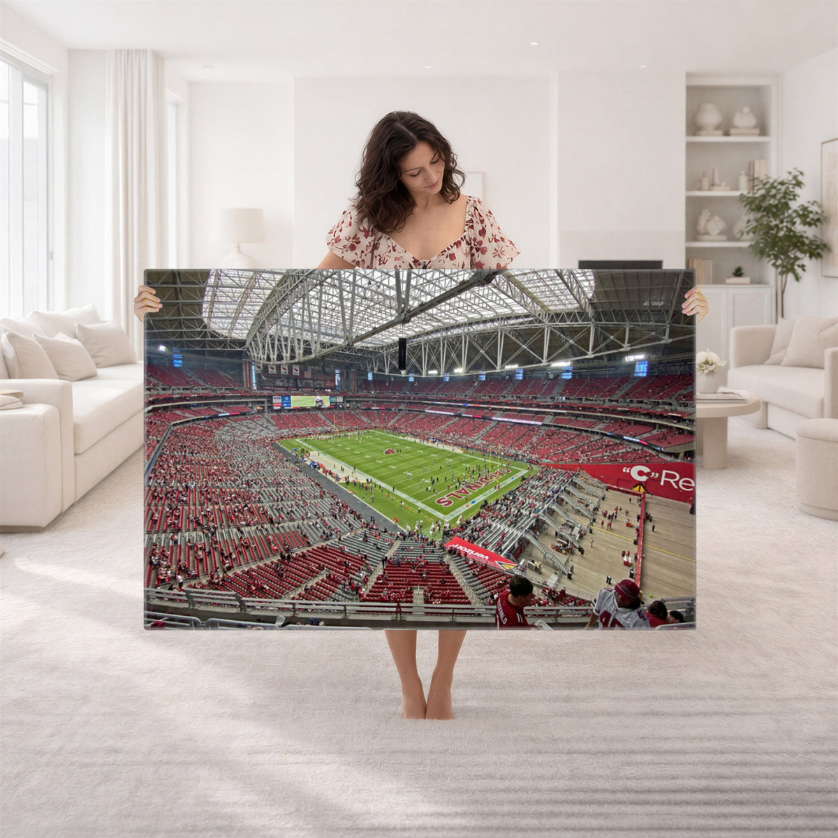 30579717-MGV-CV-36X24 - State Farm Stadium Canvas Wall Art, Arizona Cardinals Football Stadium Print, Glendale NFL Arena Panorama Artwork