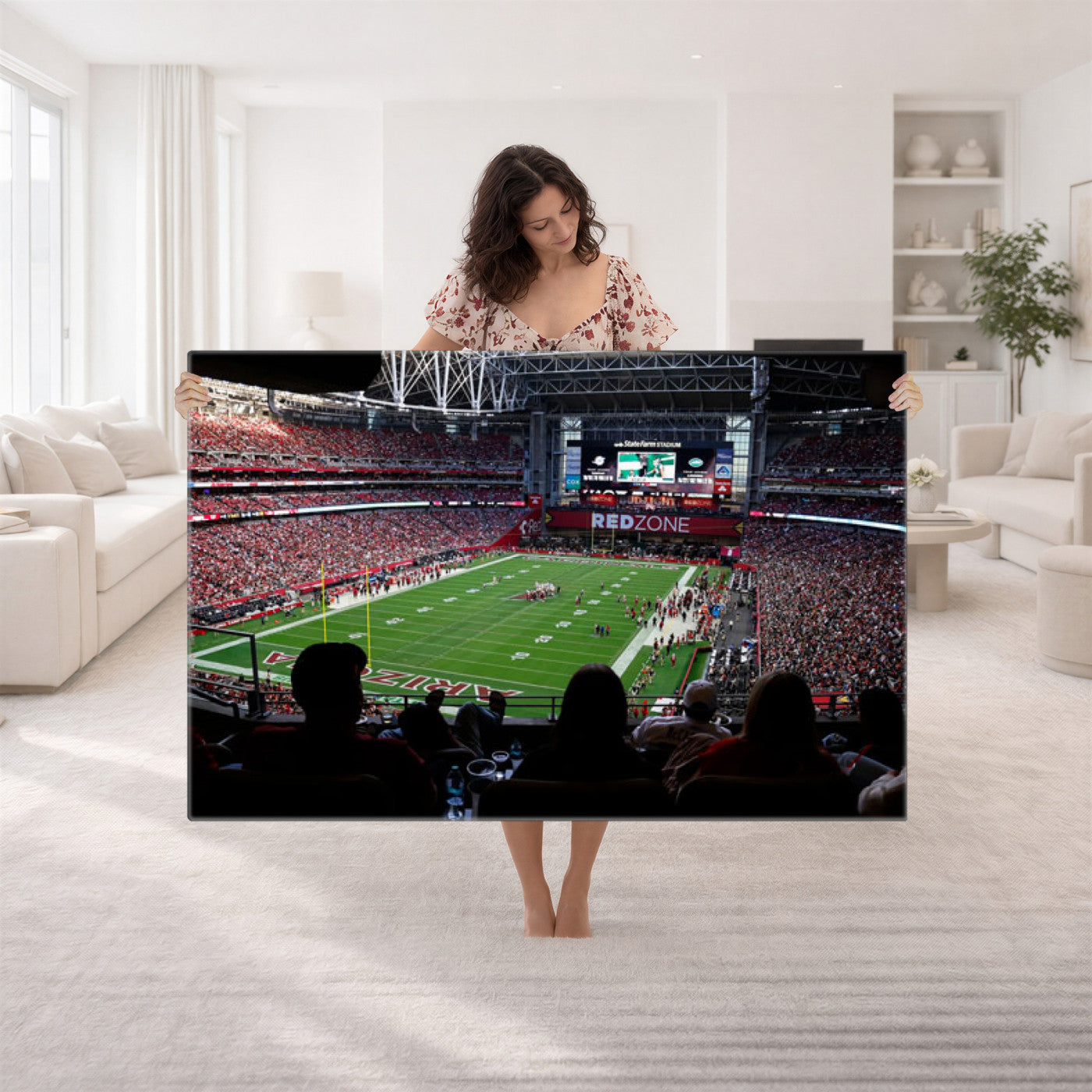 84196298-MGV-CV-36X24 - State Farm Stadium Canvas Wall Art, Arizona Cardinals Football Stadium Print, Glendale NFL Arena Photography Artwork