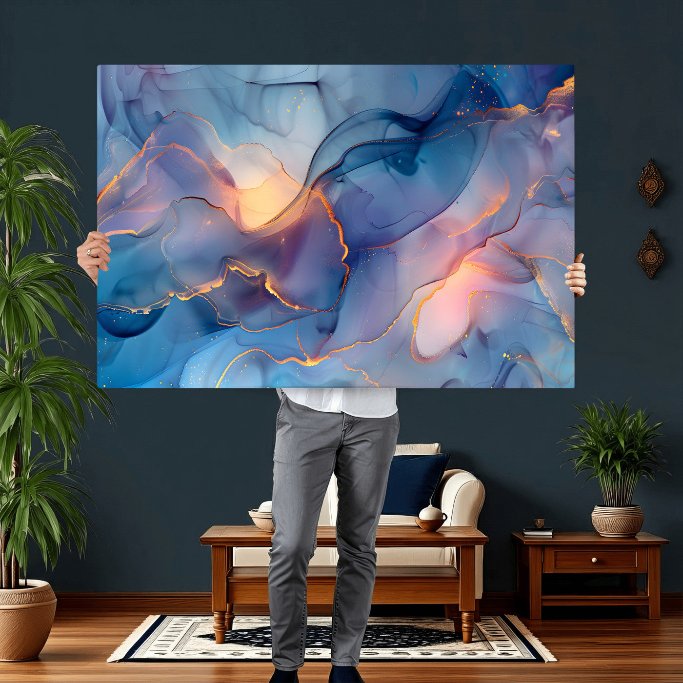 13710509-MGV-CV-36X24 - Colorful Abstract Canvas Wall Art Print, Vibrant Popup Color Art Print