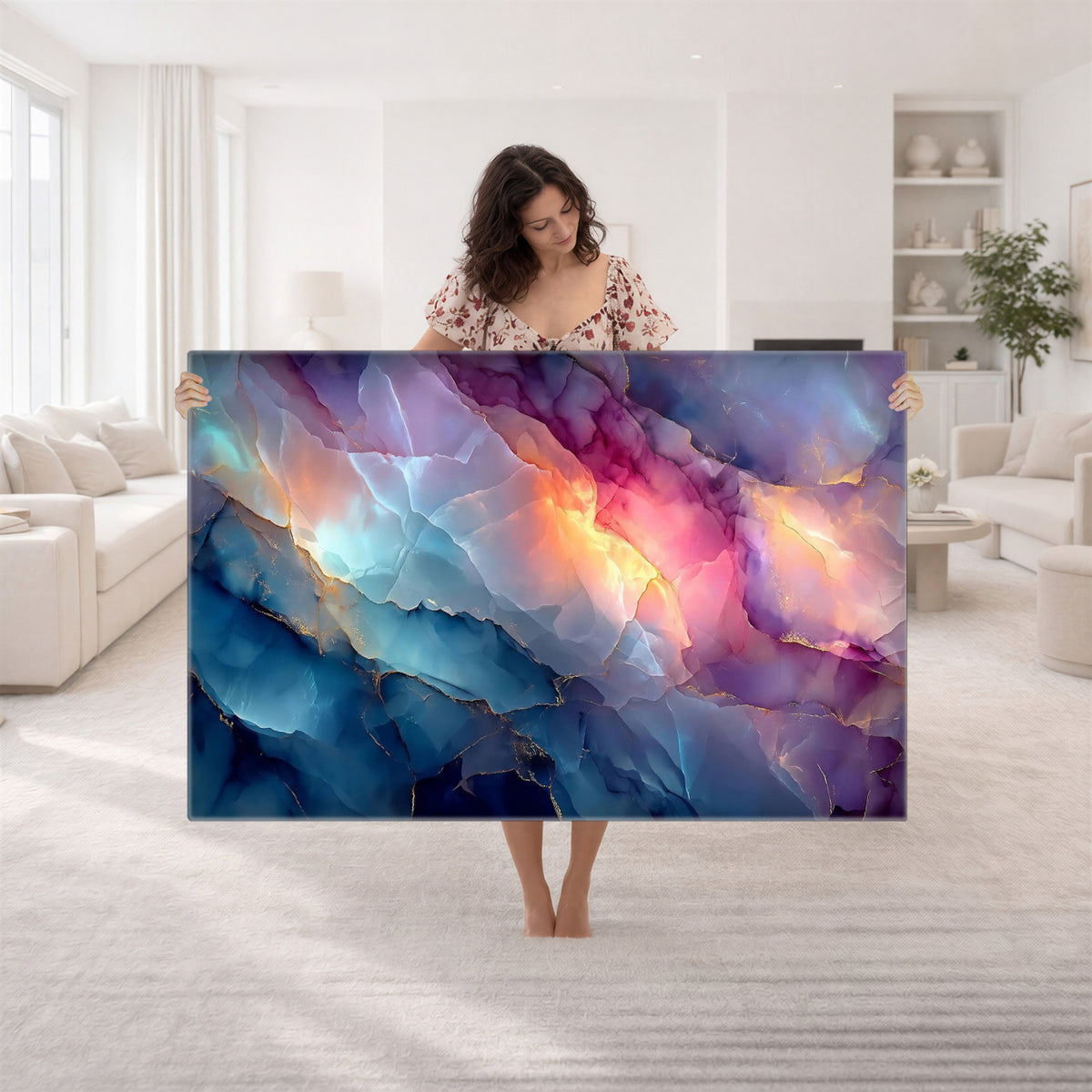 28163849-MGV-CV-36X24 - Colorful Abstract Canvas Wall Art Print, Vibrant Popup Color Art Print