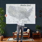 66120672-MGV-CV-36X24 - Personalized America Push Pin Travel Map Canvas Wall Art for Custom Family Gift
