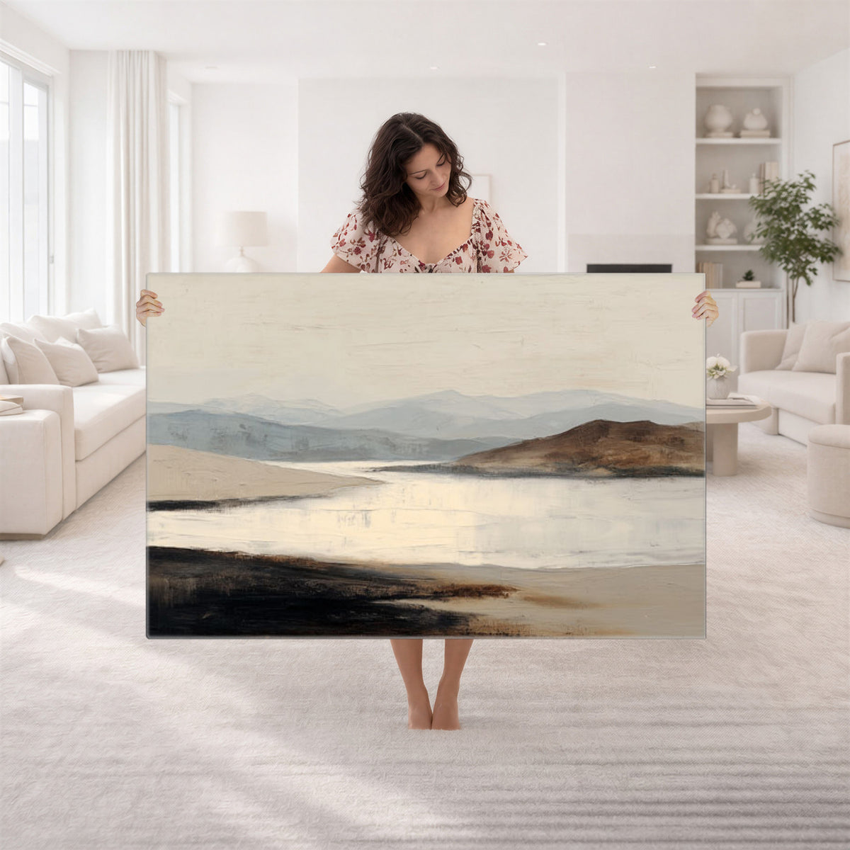 36873679-MGV-CV-36X24 - Modern Abstract Landscape Canvas Wall Art, Minimalist Nature Printing