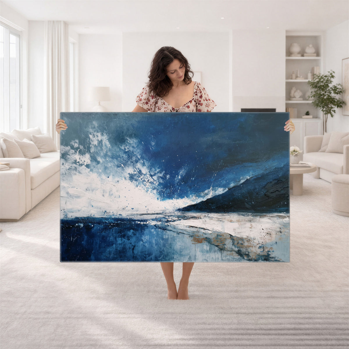 76136620-MGV-CV-36X24 - Extra Large Abstract Wall Art Canvas Print