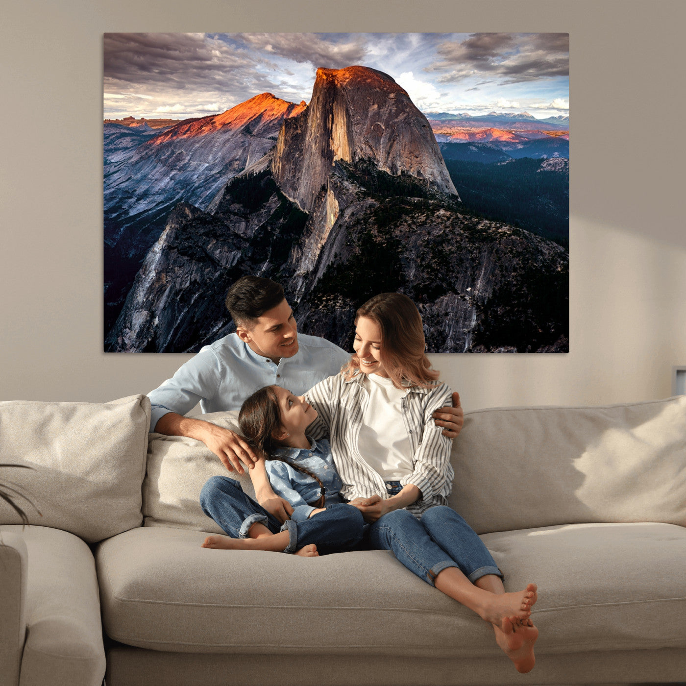20714-MGV-CV-36X24-Half Dome Wall Art Print - Yosemite Majestic Triptych Landscape Print – National Park Nature Decor for Living Room or Office – Ready to Hang
