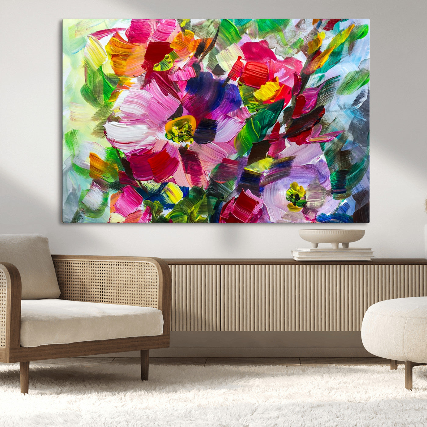 MGV-CV-36X24 - Oil Flower Abstract Canvas Print