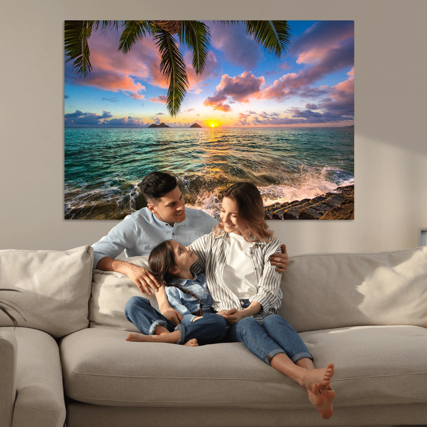 85985-MGV-CV-36X24-Framed Tropical Sunset Art Canvas Print