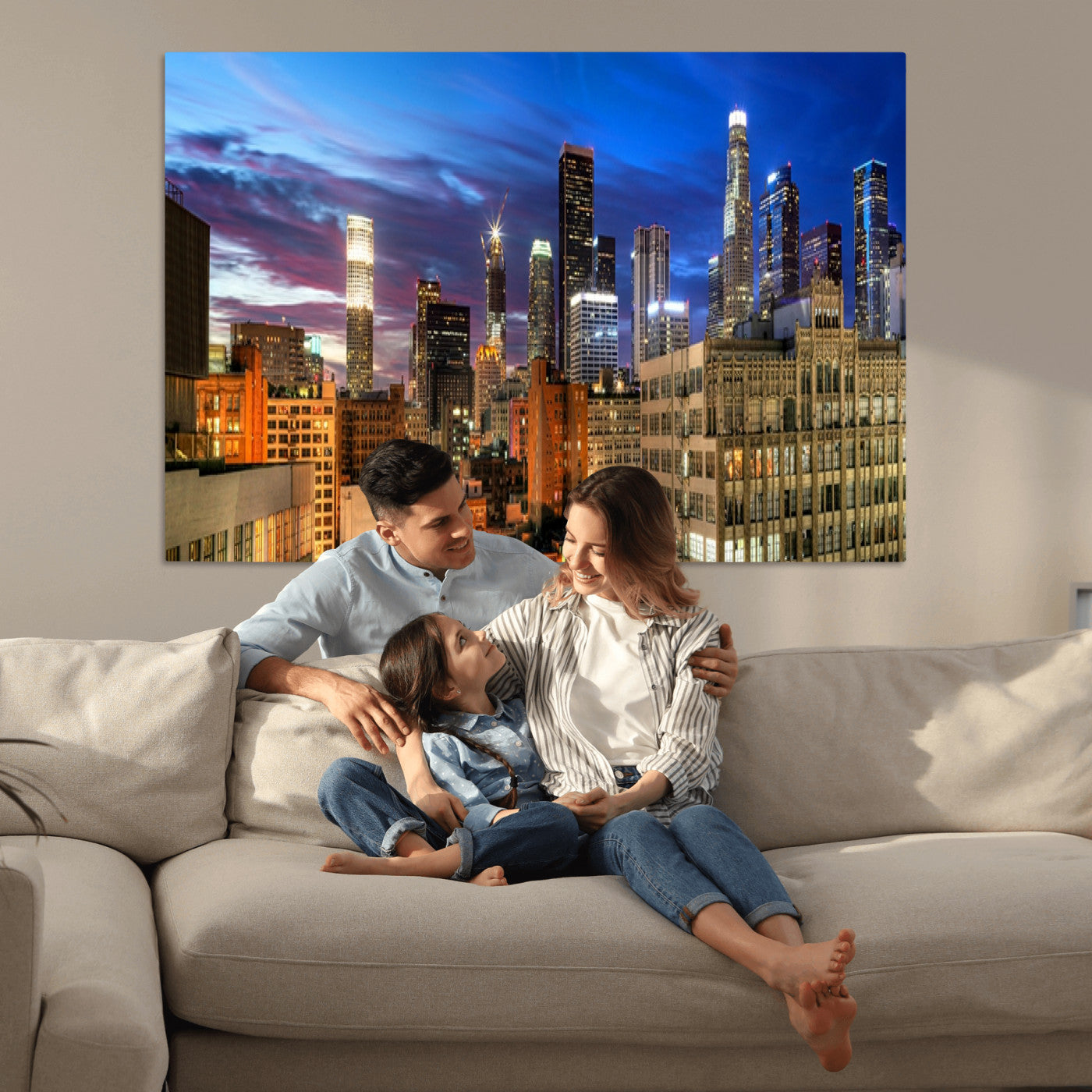 39051-MGV-CV-36X24-Los Angeles Night Wall Art Canvas Print