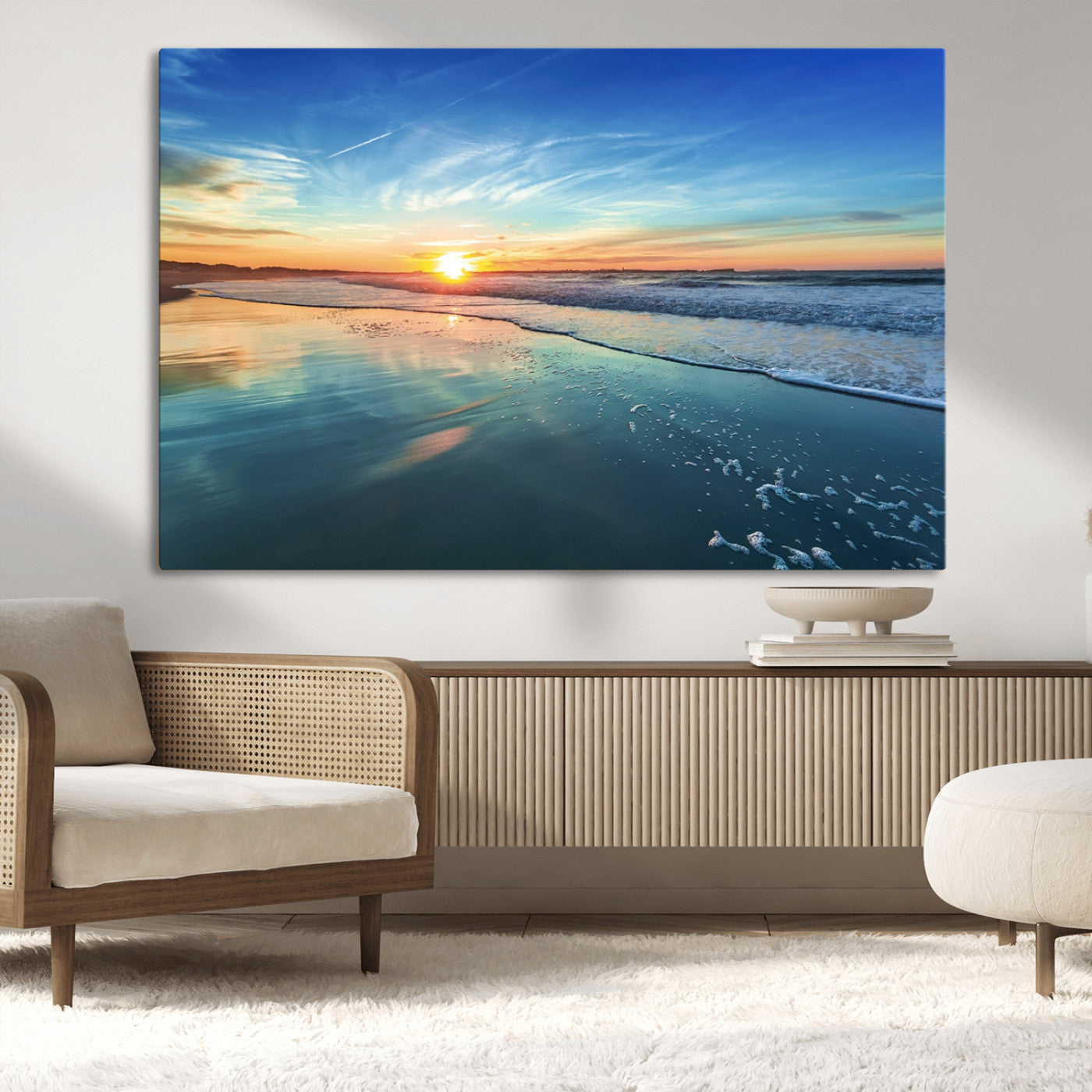 MGV-CV-36X24 - Blue Sky and Beach Wall Art Canvas Print