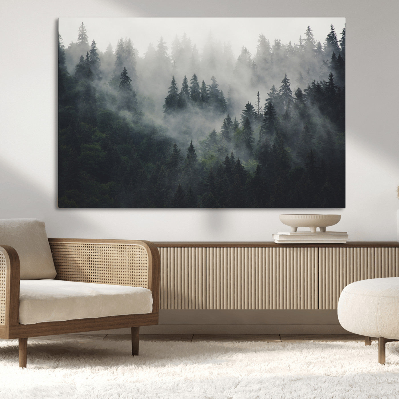 MGV-CV-36X24 - Nature Wall Decor - Serene Triptych Nature Print – Woodland Landscape Decor for Living Room or