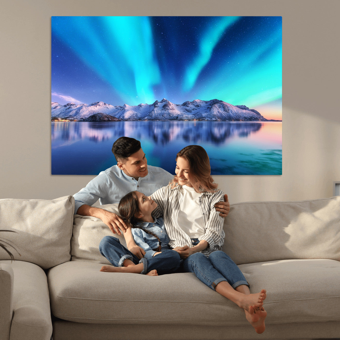49902-MGV-CV-36X24-Northern Lights above Mountain Wall Art, Northern Lights Wall Art Canvas Print