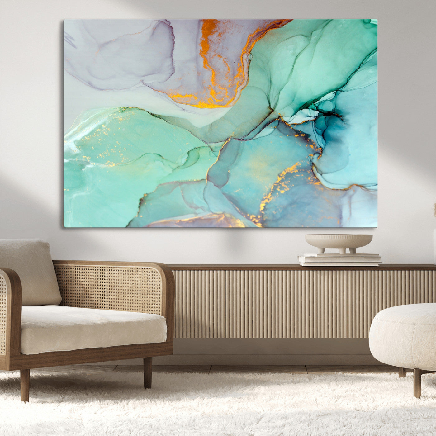 MGV-CV-36X24 - Colorful Marble Fluid Effect Canvas Wall Art Print