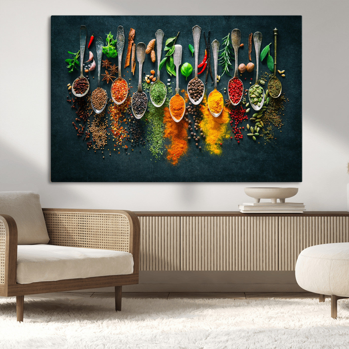 MGV-CV-36X24 - Herbs and Spices Kitchen Wall Art Canvas Print