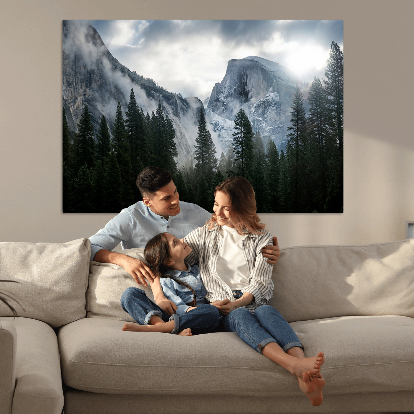 98725-MGV-CV-36X24-Wall Art Foggy Forest Landscape Canvas Print