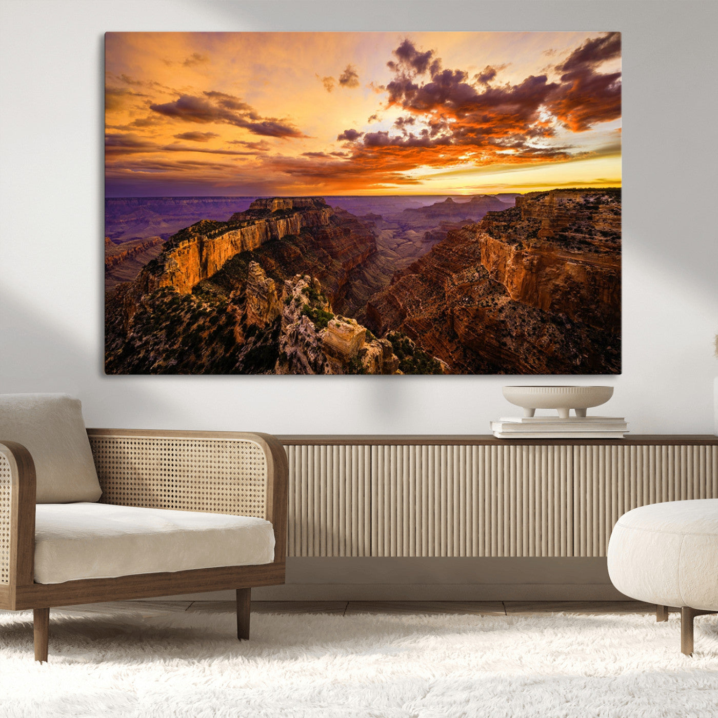MGV-CV-36X24 - Mesmerizing Sunset from Grand Canyon Nal Park Wall Art, Grand Canyon Canvas Print